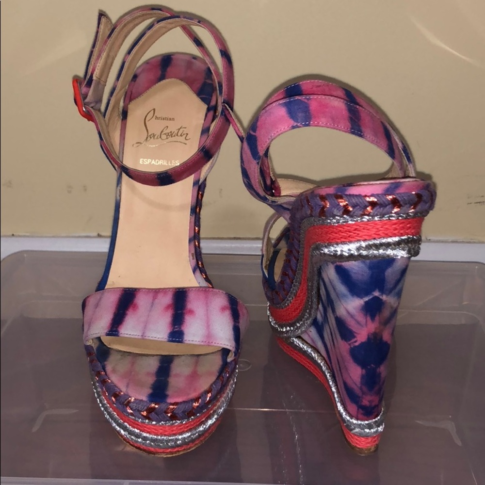 Slightly worn Christian Louboutin wedge